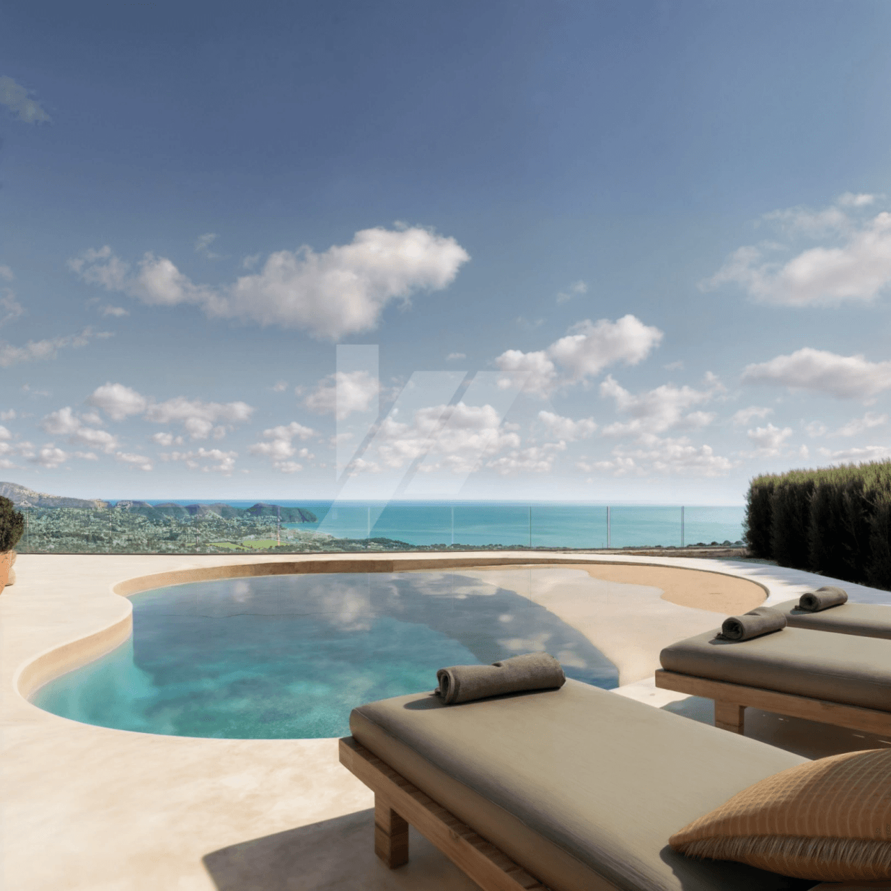 Villa con vista panorámicas al mar en venta en Moraira, Costa Blanca.